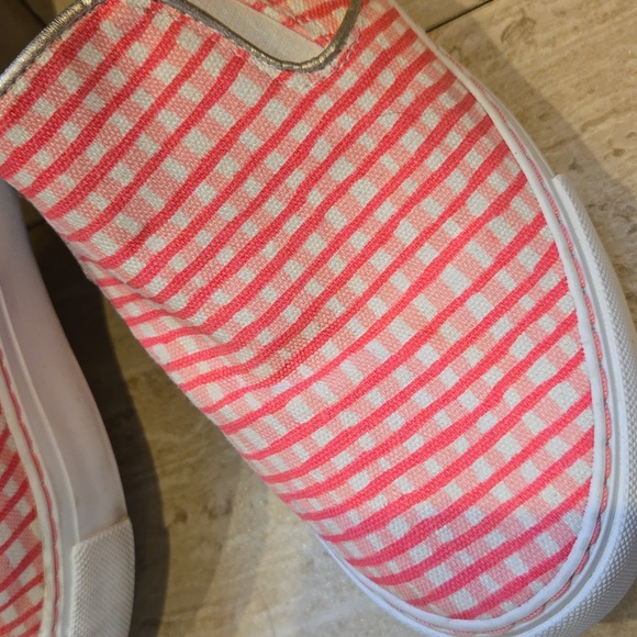 Lilly Pulitzer Pink/White Checked Slip-On Sneakers - Picture 2 of 13